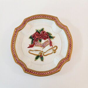 Fitz and Floyd Christmas Plate with Bells